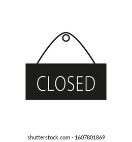 Closed sign vector icon, formed with simple shapes