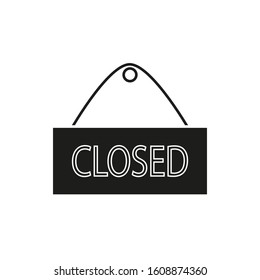 Closed sign vector icon, formed with simple shapes
