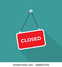 Closed Sign Vector Illustration, Shop Closed for Retail