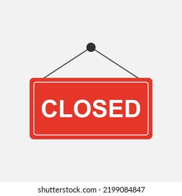 Closed signboard vector icon in flat design style isolated on background. Closed door sign board. EPS 10 vector illustration.