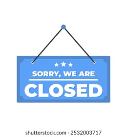 Closed signboard vector illustration, simple store signboard closed vector isolated on a white background