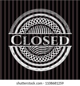 Closed silver badClosed silvery emblemClosed silvery emblem or badgege or emblem