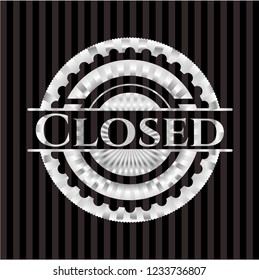 Closed silver shiny emblem