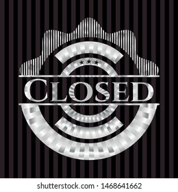 Closed silvery emblem. Vector Illustration. Mosaic.
