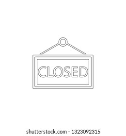 Closed. simple flat vector icon illustration. outline line symbol - editable stroke