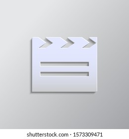 Closed slate paper style, vector icon. Grey color vector background