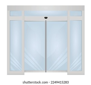 Closed sliding door. vector illustration