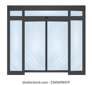 Closed sliding door. vector illustration