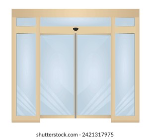 Closed sliding door. vector illustration
