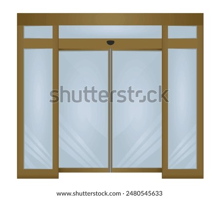 Closed sliding door. vector illustration