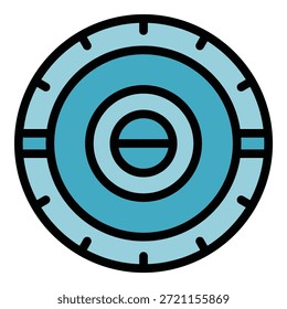 Ícone fechado do solário. Contorno Ícone de vetor solário fechado para web design isolado no fundo branco cor plana