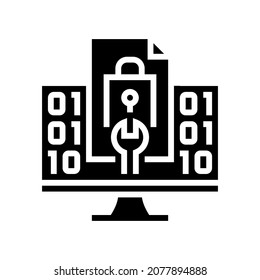 closed source software glyph icon vector. closed source software sign. isolated contour symbol black illustration
