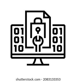 closed source software line icon vector. closed source software sign. isolated contour symbol black illustration