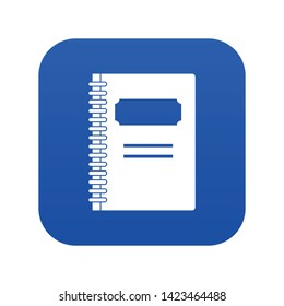 Closed spiral notebook icon digital blue for any design isolated on white vector illustration