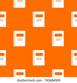 Closed spiral notebook pattern repeat seamless in orange color for any design. Vector geometric illustration