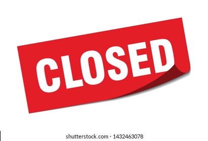 closed square sticker. closed sign. closed banner