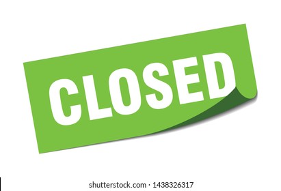 closed square sticker. closed sign. closed banner