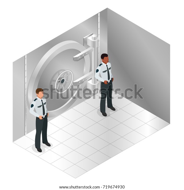 Closed Steel Bank Vault Door Closed Stock Vector Royalty Free