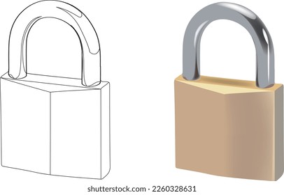 closed steel padlock for security-