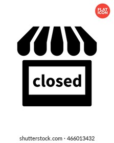 Closed store Icon Flat Style Isolated Vector Illustration