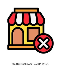 Gliederungsfarbe des Geschlossenen Speichers, Miniaturbildsymbol. Nutzung für modernes Konzept, Print, UI, UX-Kit, Web- und App-Entwicklung. Vektor in Bezug auf Handel, Einzelhandel, Marketing und Shopping.