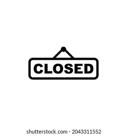 Closed store outline flat icon vector