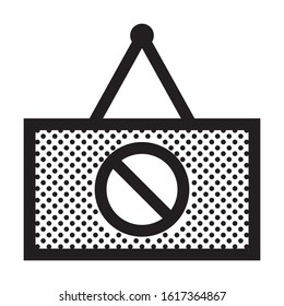 Closed Store Sign. Icon Filled with Dots.