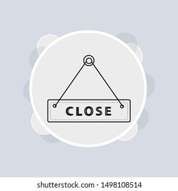 Closed store sign icon flat design - Illustration