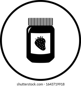 closed strawberry marmalade jar symbol