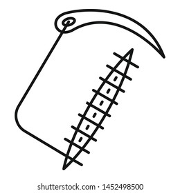 Closed suture icon. Outline closed suture vector icon for web design isolated on white background