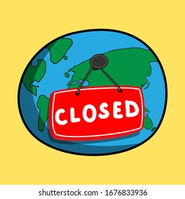 closed tag hang on the world 