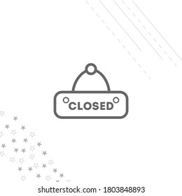 Closed tag isolated line icon for web and mobile