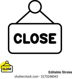 Closed Tag Vector Line Icon