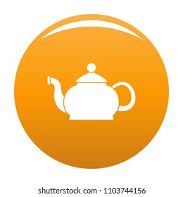 Closed teapot icon. Simple illustration of closed teapot vector icon for any design orange