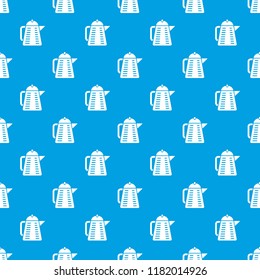 Closed teapot pattern vector seamless blue repeat for any use