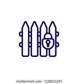 closed territory, fence vector icon