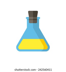 Closed test tube, modern flat icon