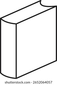 Ícone de livro texto fechado simbolizando uma capa de livro, romance ou arquivo de leitura compacto com fundo transparente