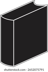 Ícone de livro texto fechado simbolizando uma capa de livro, romance ou arquivo de leitura compacto com fundo transparente