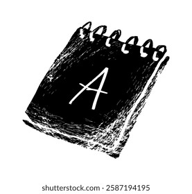 Closed textured spiral notebook with blank cover Vector