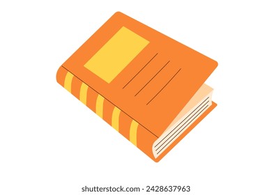 Closed thick book. Vector illustration isolated on white background.