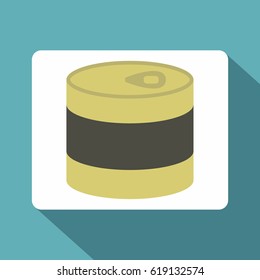 Closed tin can icon. Flat illustration of closed tin can vector icon for web