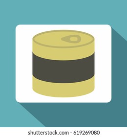 Closed tin can icon. Flat illustration of closed tin can vector icon for web