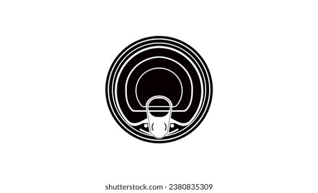 closed tin can, top view, black isolated silhouette