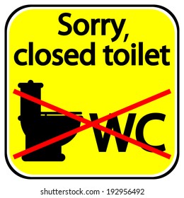 Closed Toilet Sign On White Background Stock Vector (Royalty Free ...