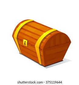 Closed treasure chest, pirate treasure, icon wealth vector illustration