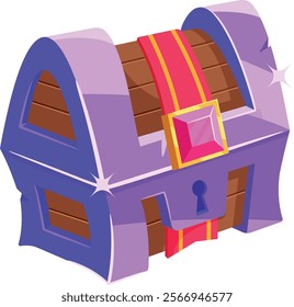 Closed treasure chest vector illustration