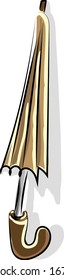 Geschlossener Regenschirm, Illustration, Vektorillustration auf weißem Hintergrund.