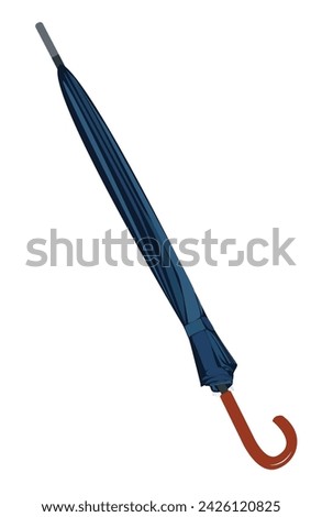 Closed umbrella isolated on white blank background