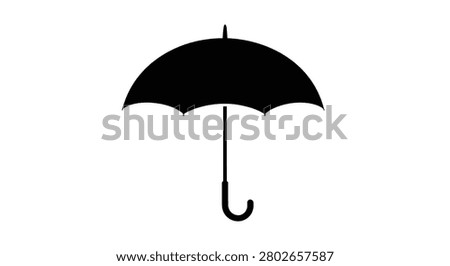 Closed umbrella silhouette against a white background silhouette